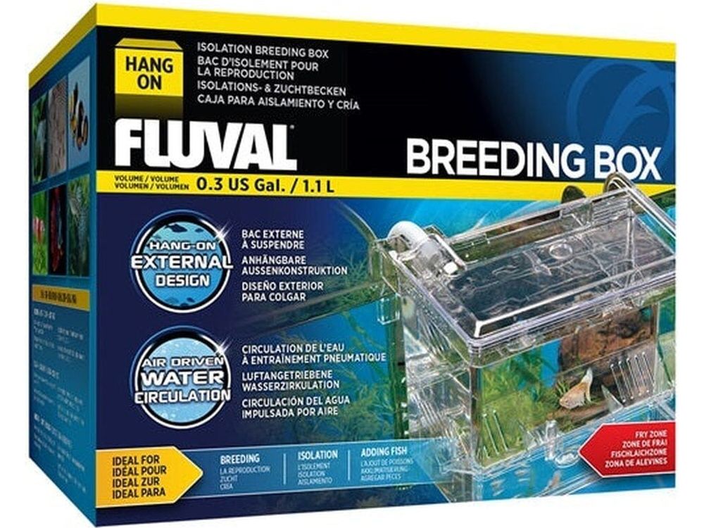 Fluval Hang-On Breeding Box Medium for Aquarium Fish Protection