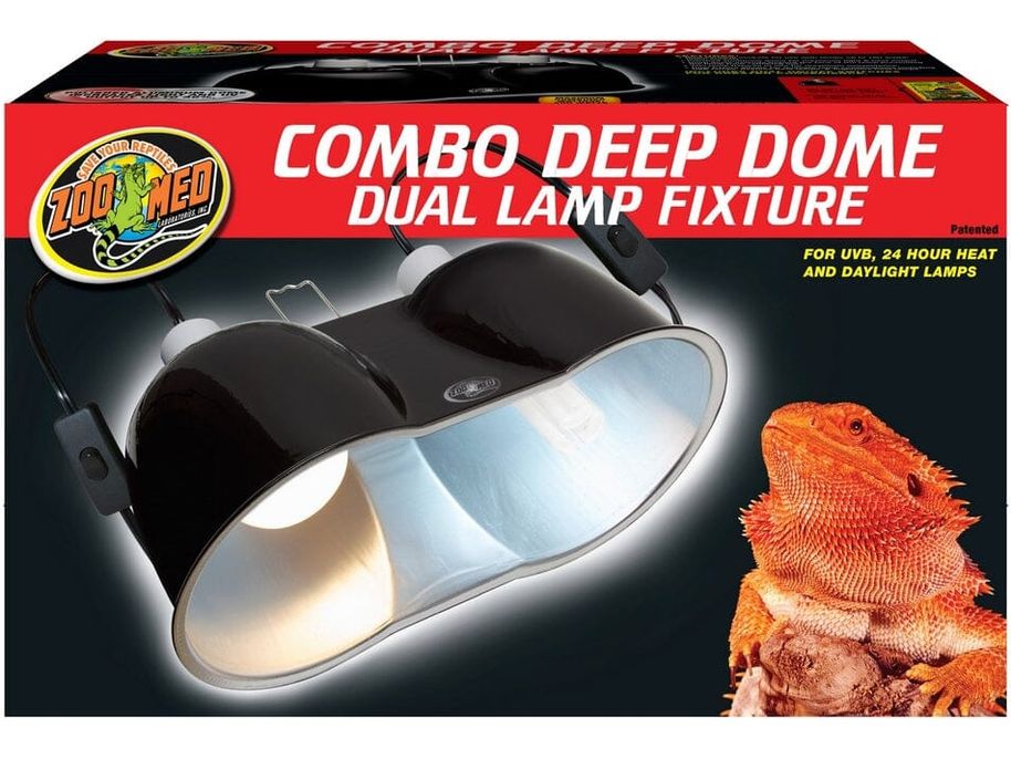 Zoo Med Combo Deep Dome Dual Lamp Fixture Zoo Med