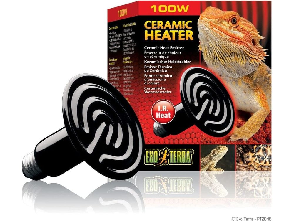 bearded dragon 100 watt reptile heat bulb Exo Terra Ceramic Heater 100W Infrared Reptile Heat Emitter