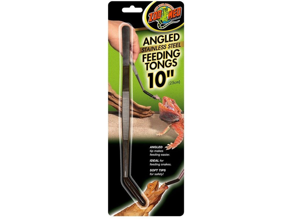 Zoo Med Angled Stainless Steel Feeding Tongs 10â?³ Zoo Med