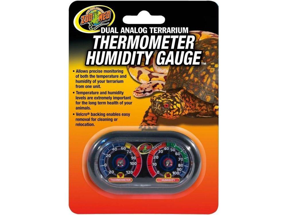 Zoo Med Dual Analog Terrarium Thermometer/Humidity Gauge Zoo Med