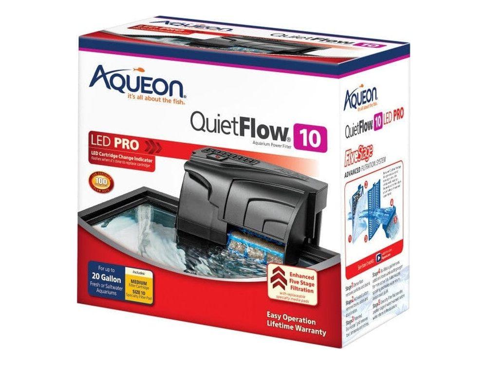Aqueon QuietFlow LED PRO Aquarium Power Filter Size 10 Filter & Accessories Aqueon