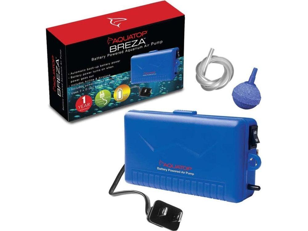 Aquatop BREZA Battery Powered Aquarium Air Pump with AC Power Failure Sensor Fish Supplies Aquatop