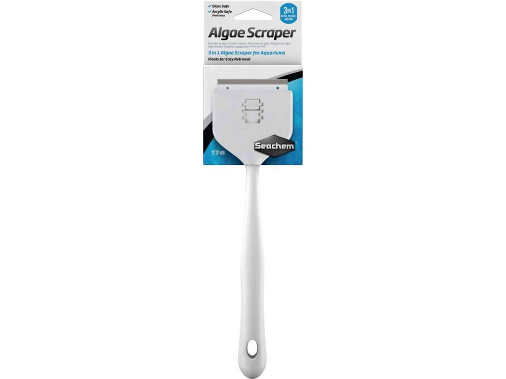 Seachem Laboratories 3-in-1 Algae Scraper for Glass and Acrylic Aquariums 1ea/12 in