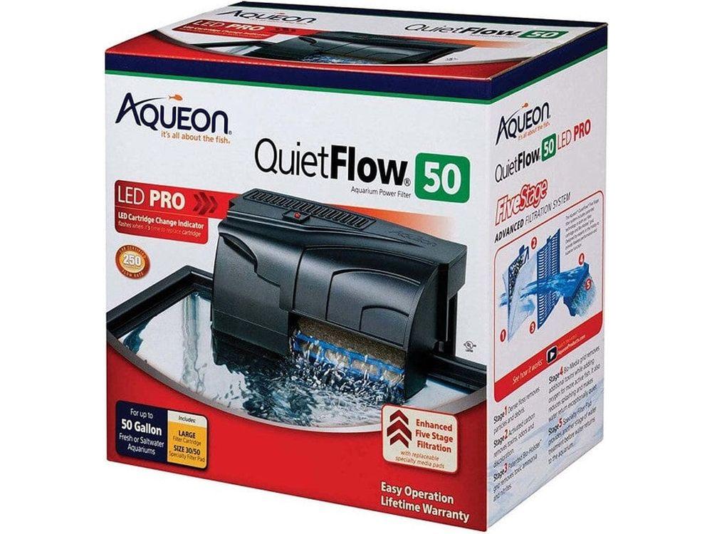 Aqueon QuietFlow LED PRO Aquarium Power Filter Size 50 Filter & Accessories Aqueon