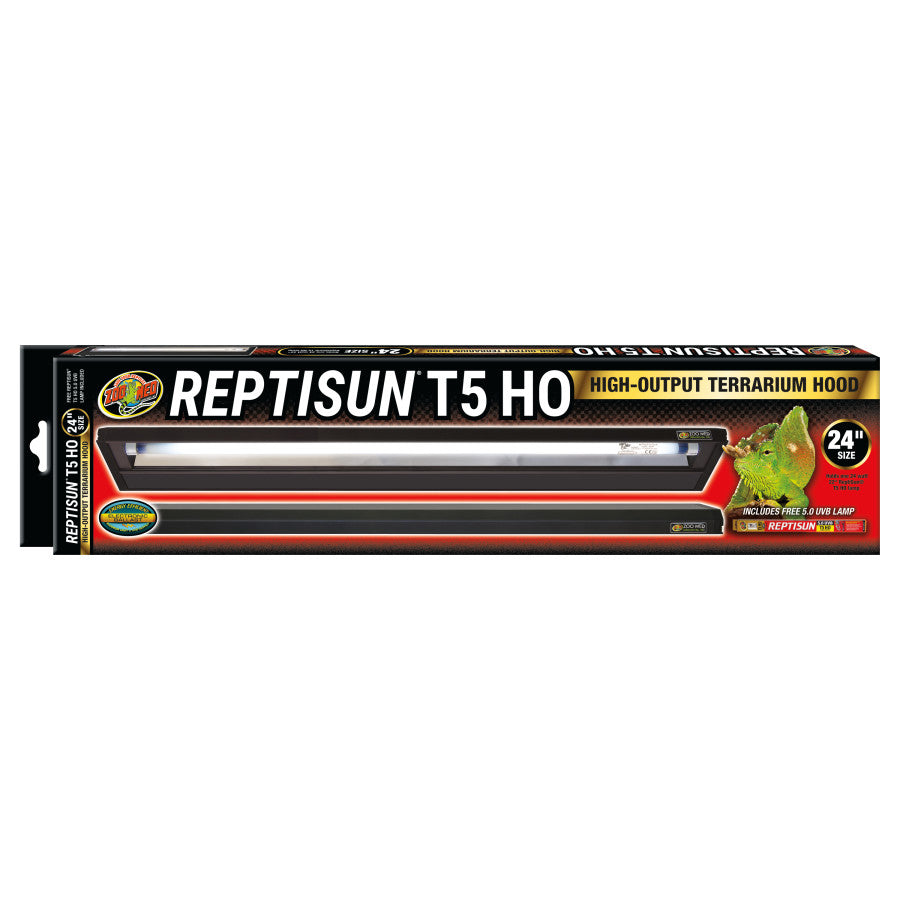 Zoo Med ReptiSun T5 HO Terrarium Hood w/ 5.0 Bulb 1ea/24 in Zoo Med