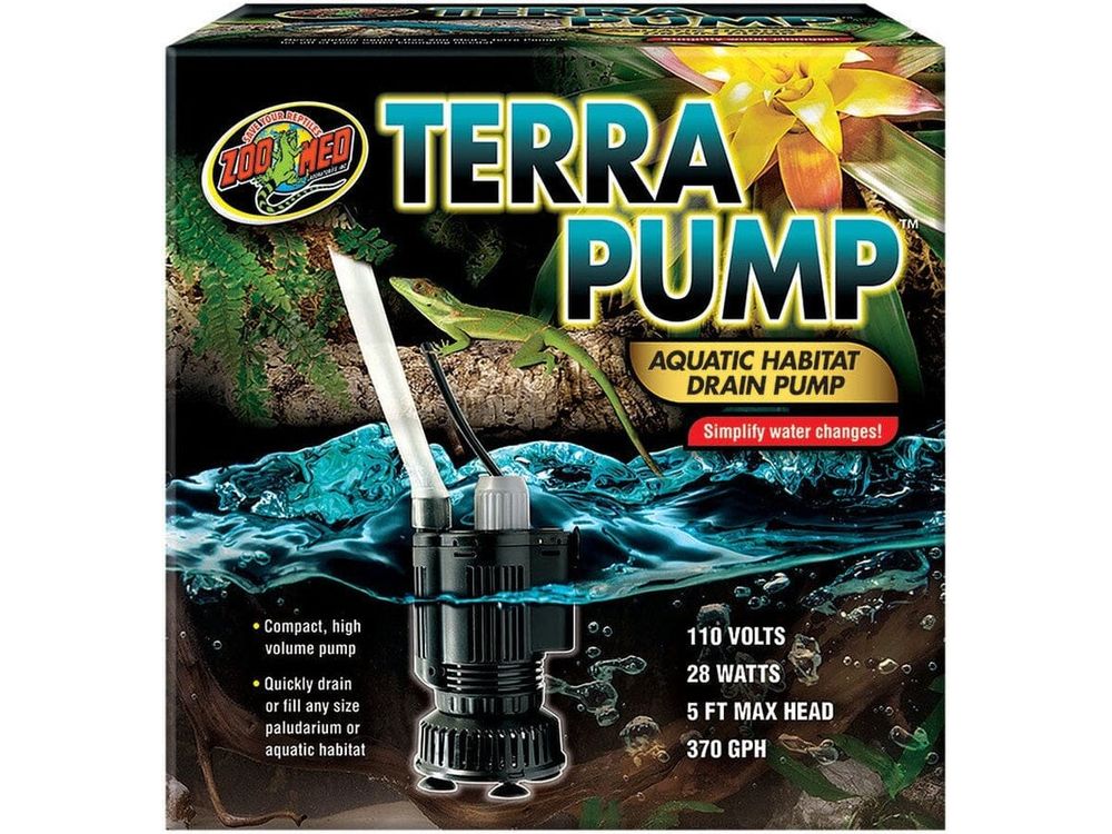 Zoo Med Terra Pump Aquatic Habitat Drain Pump 1ea/370 GPH