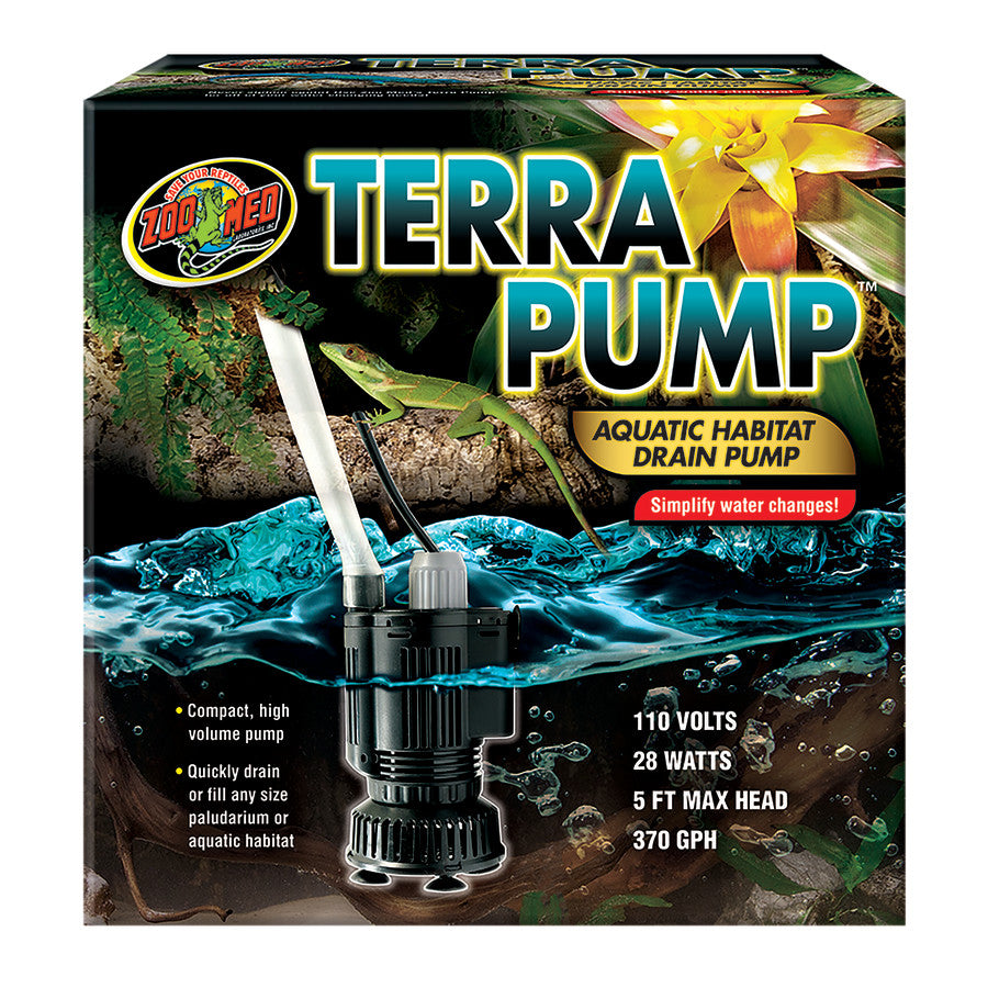 Zoo Med Terra Pump Aquatic Habitat Drain Pump 1ea/370 GPH Zoo Med