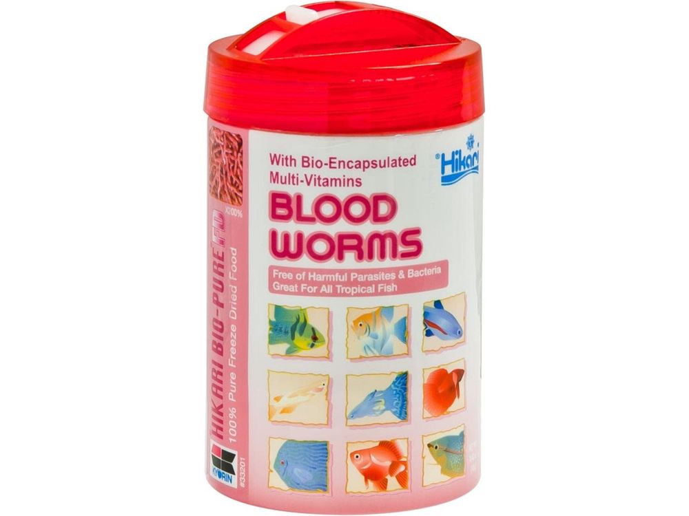 Hikari Bio-Pure Bloodworms Freeze Dried Fish Food 0.42 oz Aquatic Diet Hikari