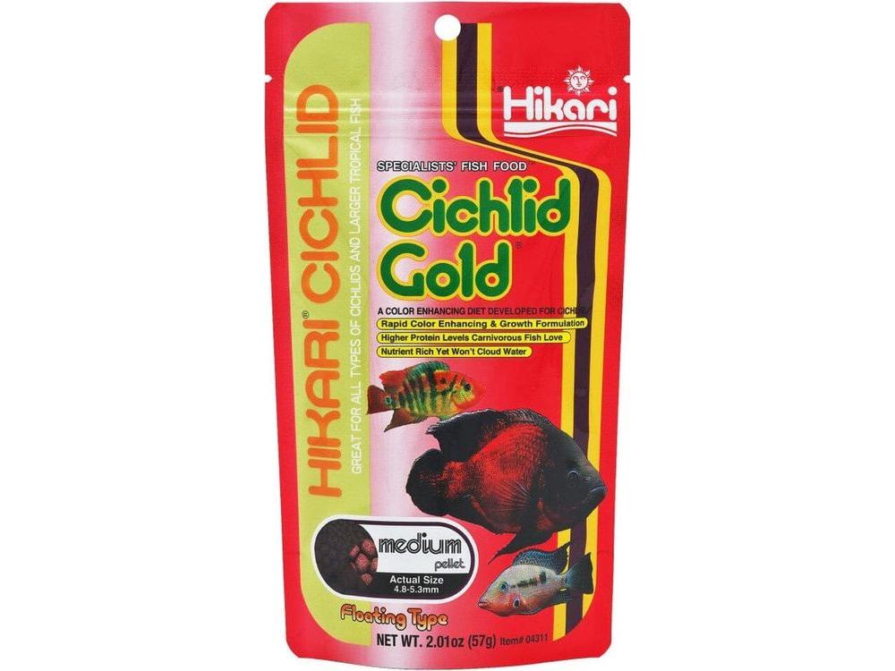 Hikari Cichlid Medium Gold Pellets Fish Food 2 oz Aquatic Diet Hikari