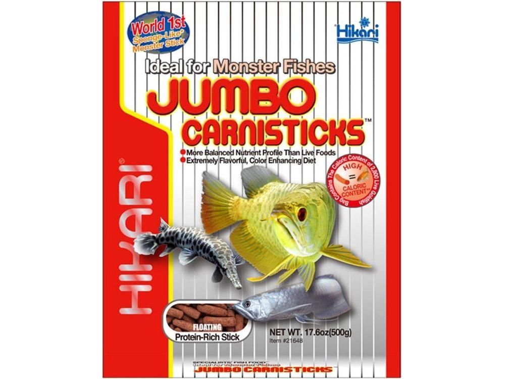 Hikari Jumbo CarniSticks Floating Fish Food 17.6oz Aquatic Diet Hikari