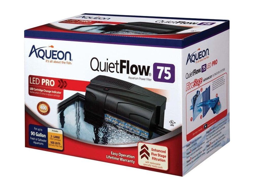 Aqueon QuietFlow LED PRO Aquarium Power Filter Size 75 Filter & Accessories Aqueon