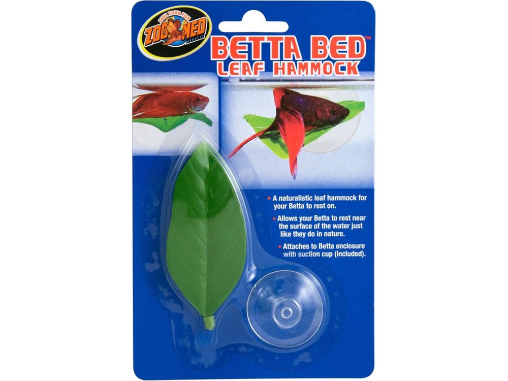 Zoo Med Betta Bed Leaf Hammock Green, 1ea/Standard Aquatic Decor Zoo Med Aquatic