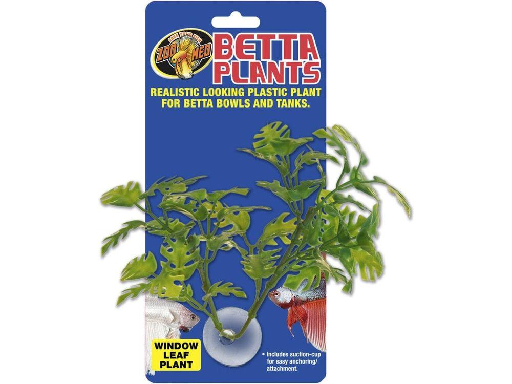 Zoo Med Betta Plant Window Leaf Green, 1ea Aquatic Decor Zoo Med Aquatic