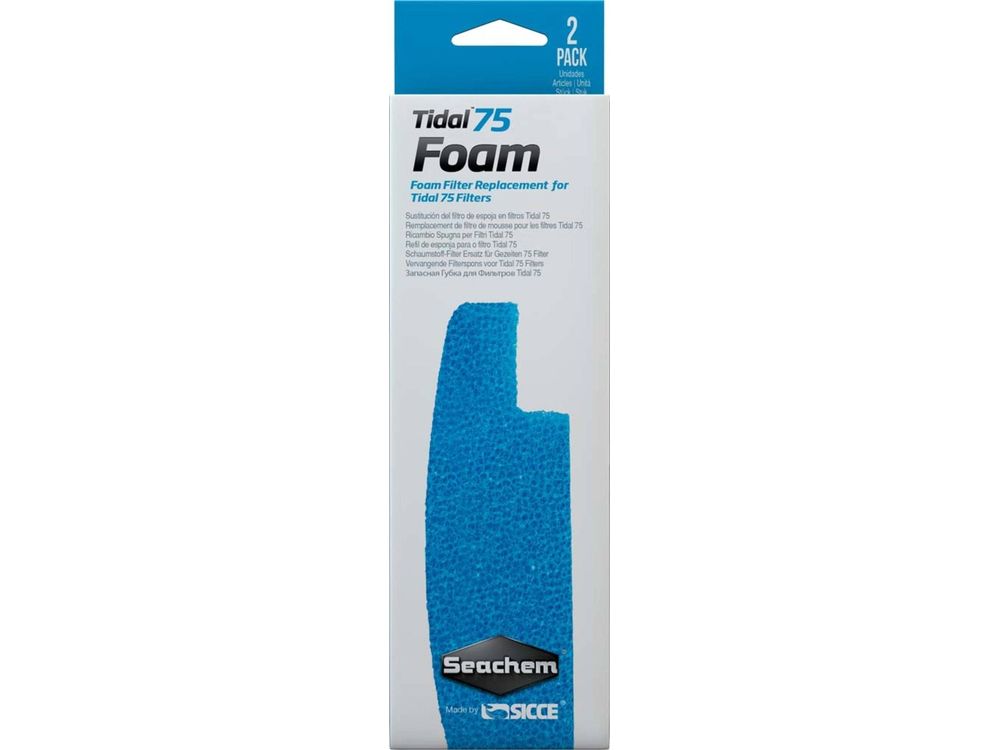 Seachem Laboratories Tidal Foam Sponge For Tidal 75 Filters, Blue, 1ea/2 pk