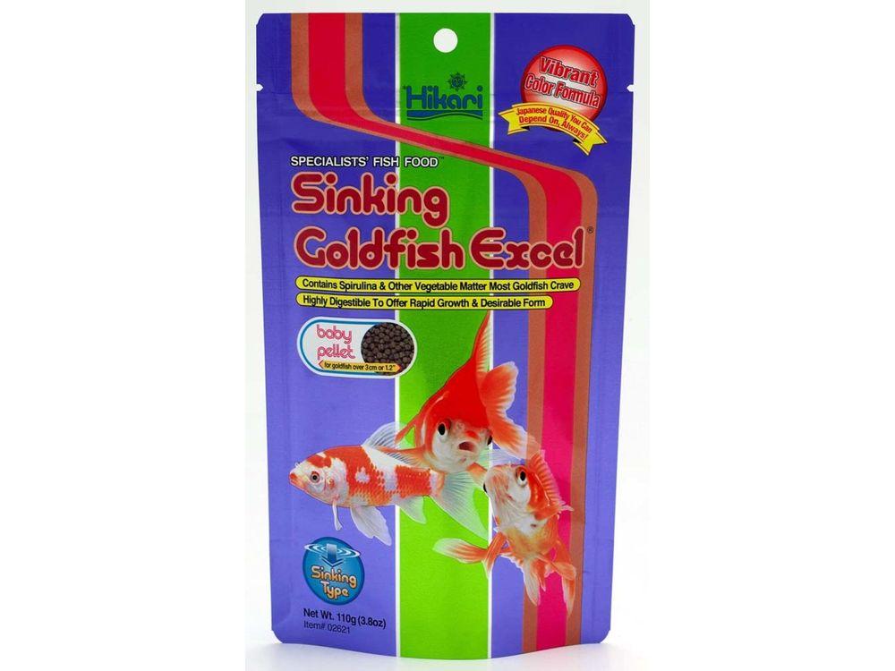 Hikari Sinking Goldfish Excel Pellets Fish Food 3.8 oz, Baby Aquatic Diet Hikari