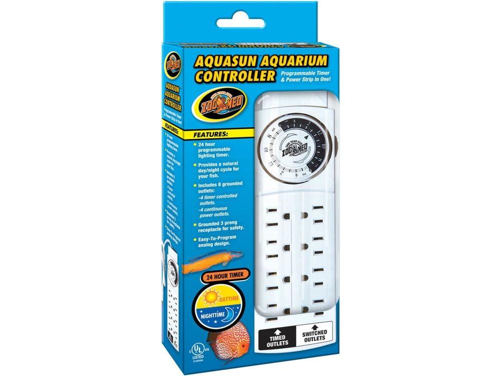 Zoo Med AquaSun Aquarium Controller Timer and Power Strip White, 1ea Fish Supplies Zoo Med Aquatic