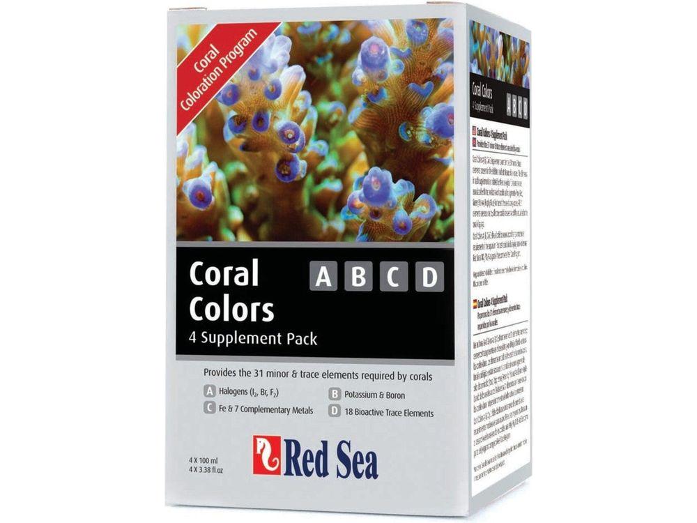 Red Sea Coral Colors ABCD 4 Supplement Pack 1ea Aquarium Additives Red Sea