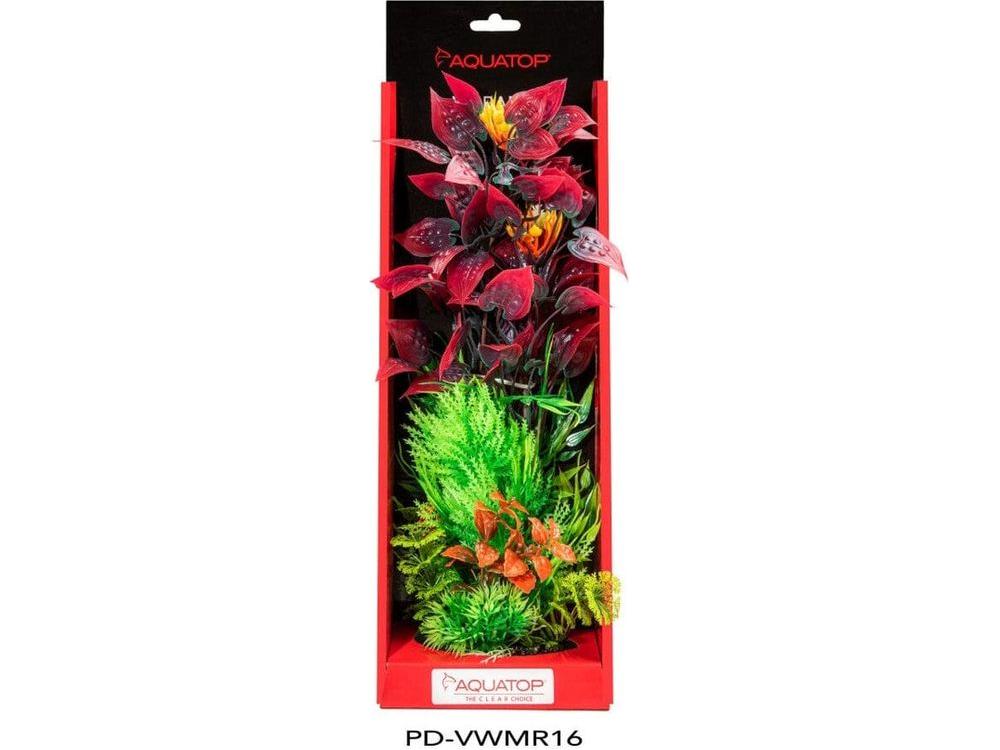 Aquatop Vibrant Wild Plant Mixed Red, 16 in Aquatic Decor Aquatop