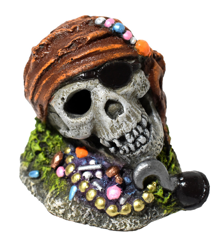 Hikari USA Pirate Skull w/Treasure Resin Ornament 1ea/2.7 in