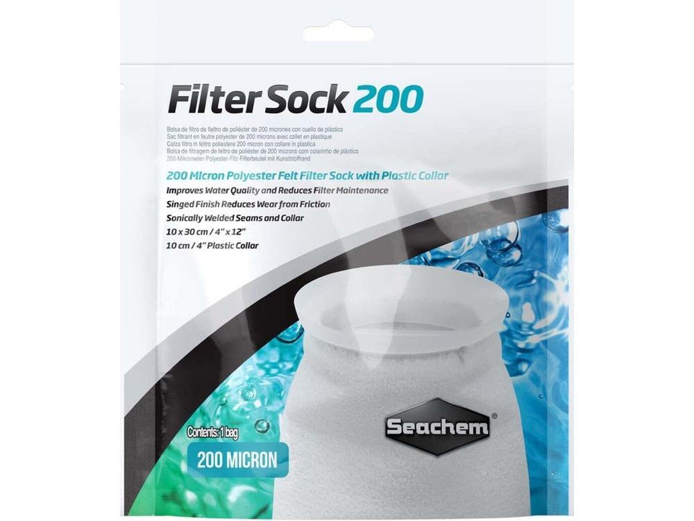 Seachem Laboratories Welded Filter Sock with Plastic Collar White, 1ea/4In X 12 in, SM