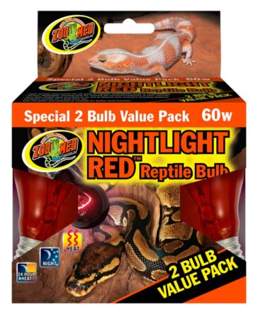 Zoo Med Nightlight Red Reptile Bulb, 60w (2 pack)