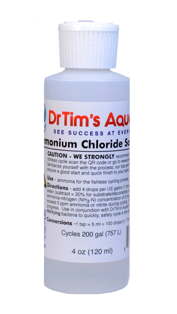 Dr. Tim's Aquatics Ammonium Chloride Solution for Fishless Cycling 1ea/4 fl oz