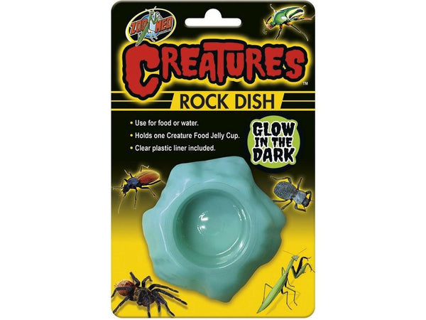 Zoo Med Creatures™ Rock Dish - Glow-in-the-Dark Invertebrate Food Dish