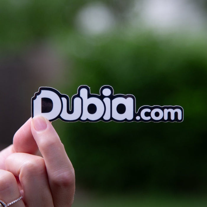 Dubia.com Sticker Black w/ White letters