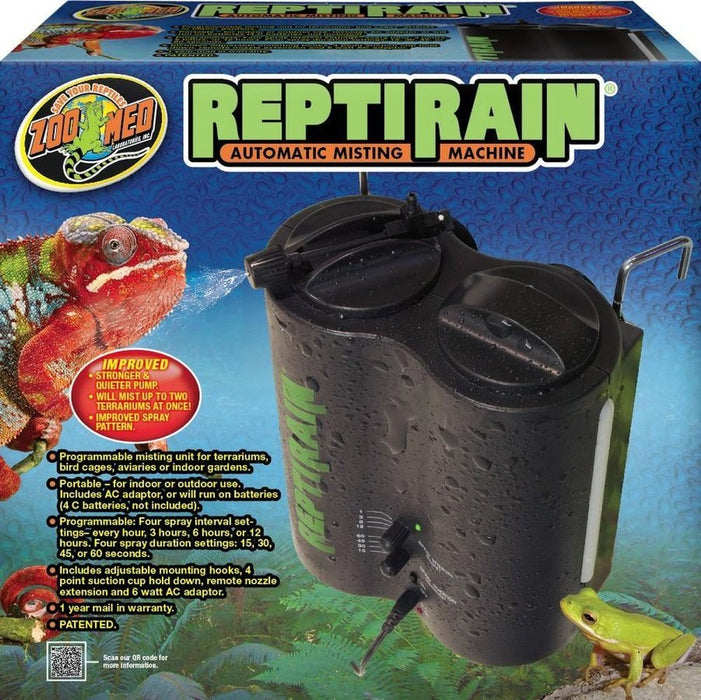 Keep your pet reptile or amphibian well hydrated with the Zoo Med Repti Rain Automatic Misting Machine, available at Reptile Supply!