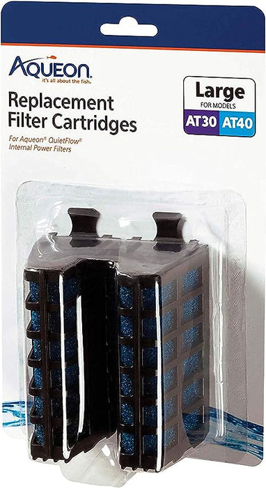 Aqueon Replacement Internal Filter Cartridge, Large, 2pk