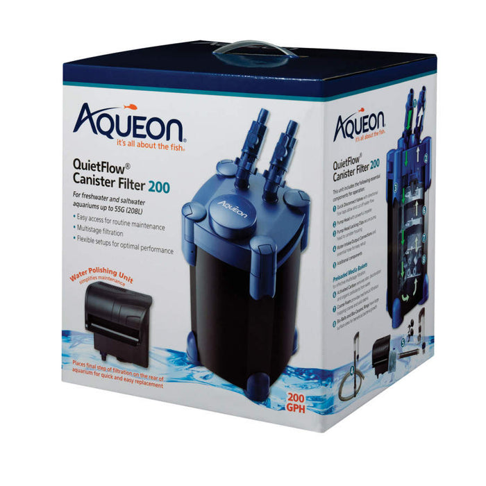 Aqueon QuietFlow Canister Aquarium Filter, Up To 55 gal
