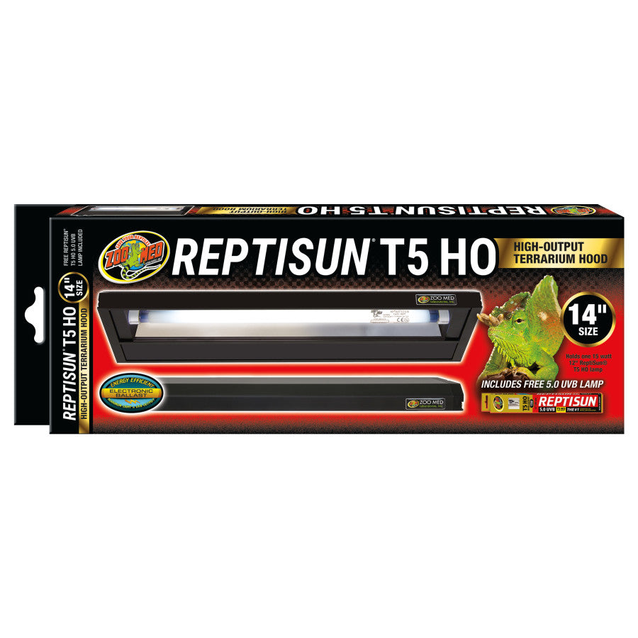 Zoo Med ReptiSun T5 HO Terrarium Hood w/ 5.0 Bulb 1ea/14 in