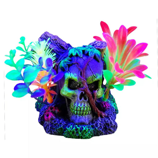 Marina iGlo Ornaments, Skull with Vines & Plants 3"7.5cm fish supplies marina 