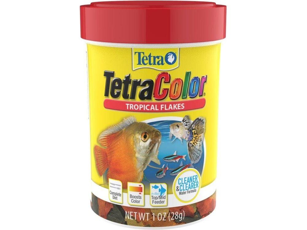 Tetra TetraColor Tropical Flakes Fish Food 1 oz - Color-Enhancing Diet