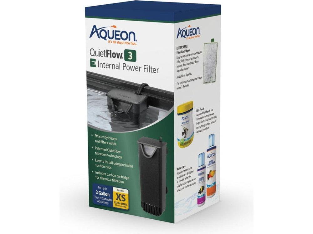 Aqueon QuietFlow E Internal Power Filter, Extra Small, 3 gal Filter & Accessories Aqueon