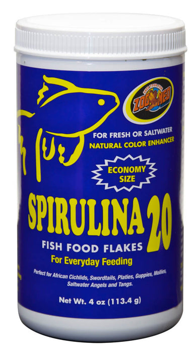 Zoo Med Spirulina 20 Flakes Fish Food 1ea/4 oz