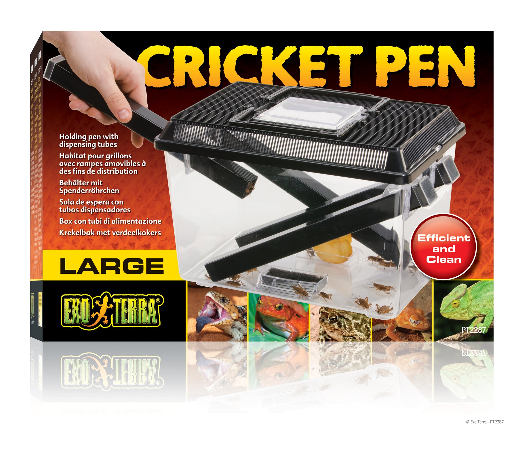 Large Cricket Keeper Pen Exo Terra With 4 Chutes And Fiid And Water Dish