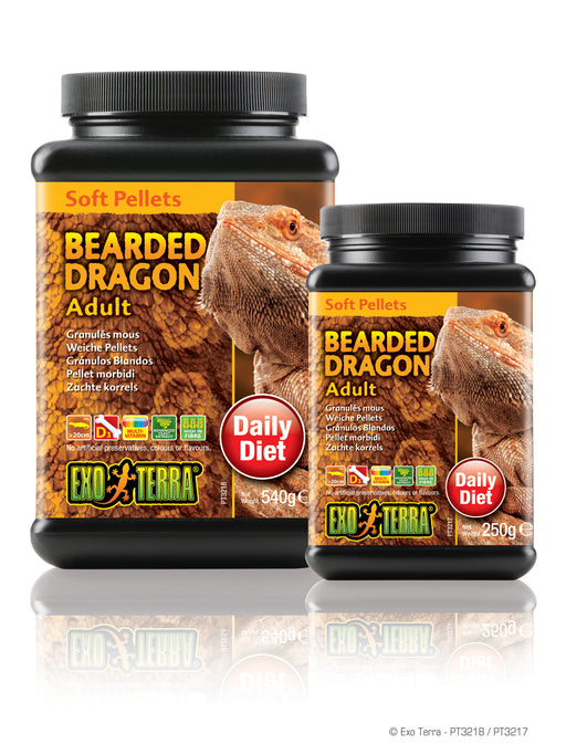 Exo Terra Adult Bearded Dragon Food - Soft Pellets, 8.8oz