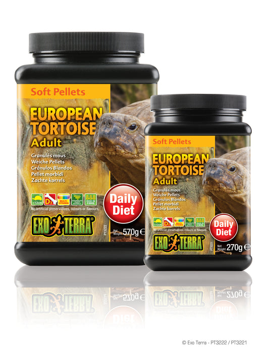 Exo Terra Adult European Tortoise Food - Soft Pellets, 9.5oz