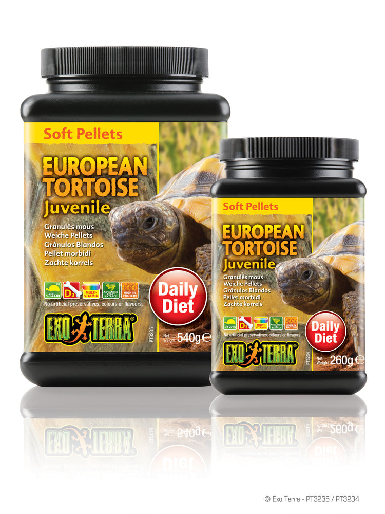 Exo Terra Juvenile European Tortoise Food - Soft Pellets, 9.1oz