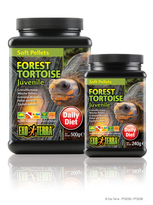 Exo Terra Juvenile Forest Tortoise Food - Soft Pellets, 17.6oz