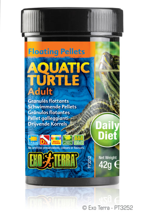 Exo Terra Aquatic Turtle Adult Formula Floating Pellets, 1.4oz