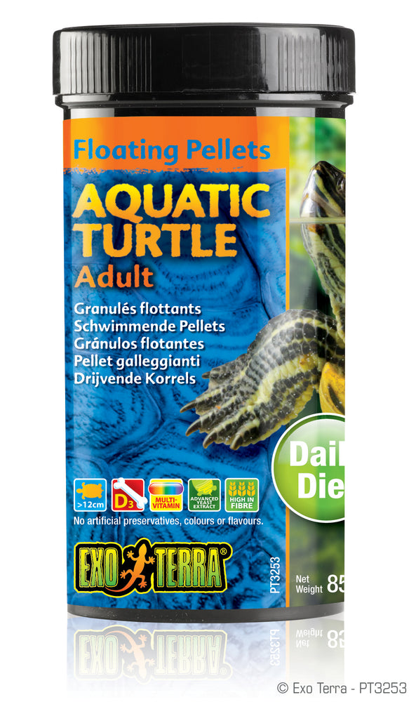 Exo Terra Aquatic Turtle Adult Formula Floating Pellets, 2.9oz