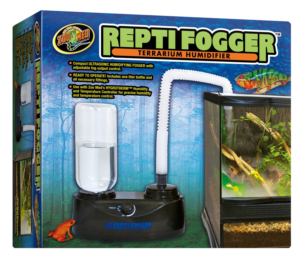 The Zoo Med Reptile Fogger Terrarium Humidifier is a humidifying fogger designed to augment humidity within terrariums. Get yours at Reptile Supply!