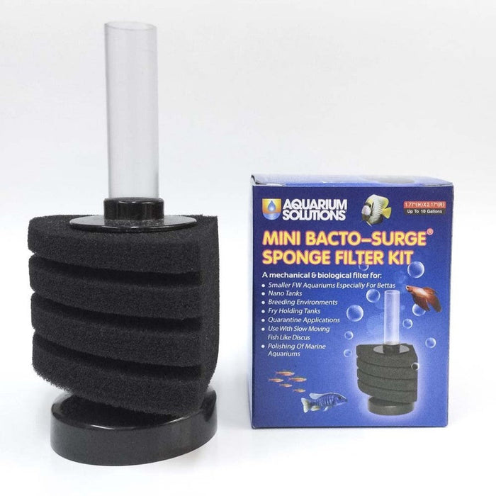 Aquarium Solutions Bacto-Surge Biological Action Sponge Filter Black, Mini