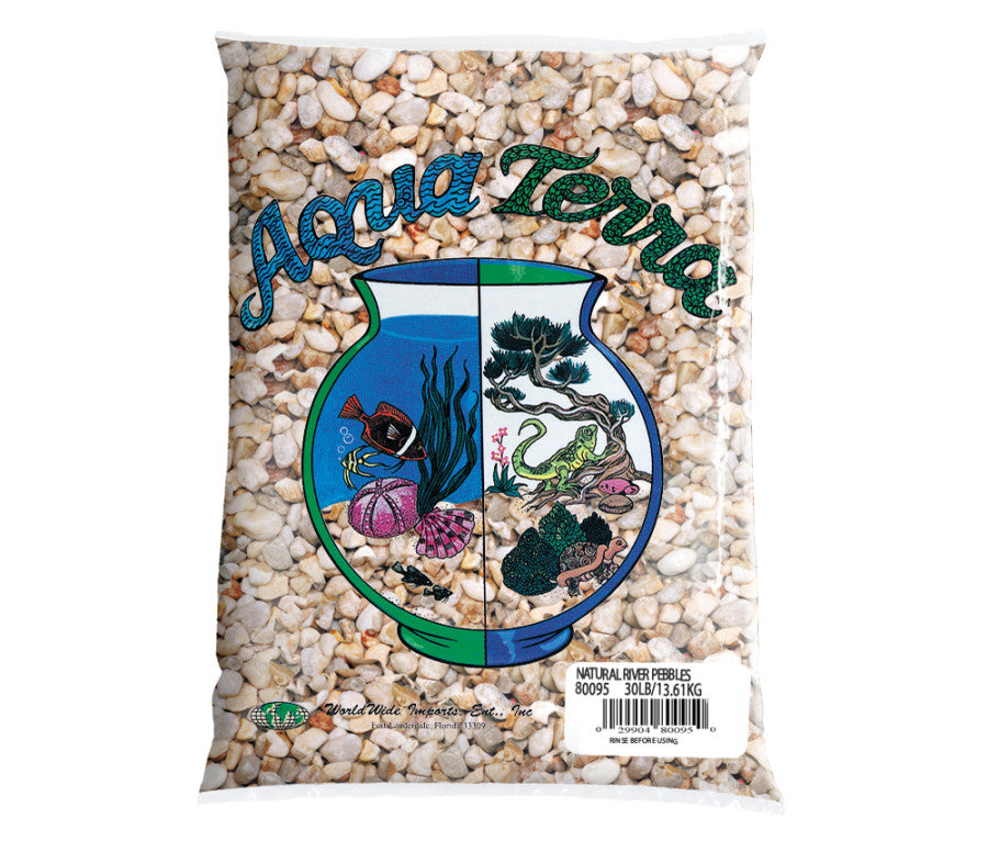 Aqua Terra Premium Fresh Water River Pebbles Aquarium Gravel 5 lb (wwi gravel river pebbles 5#)