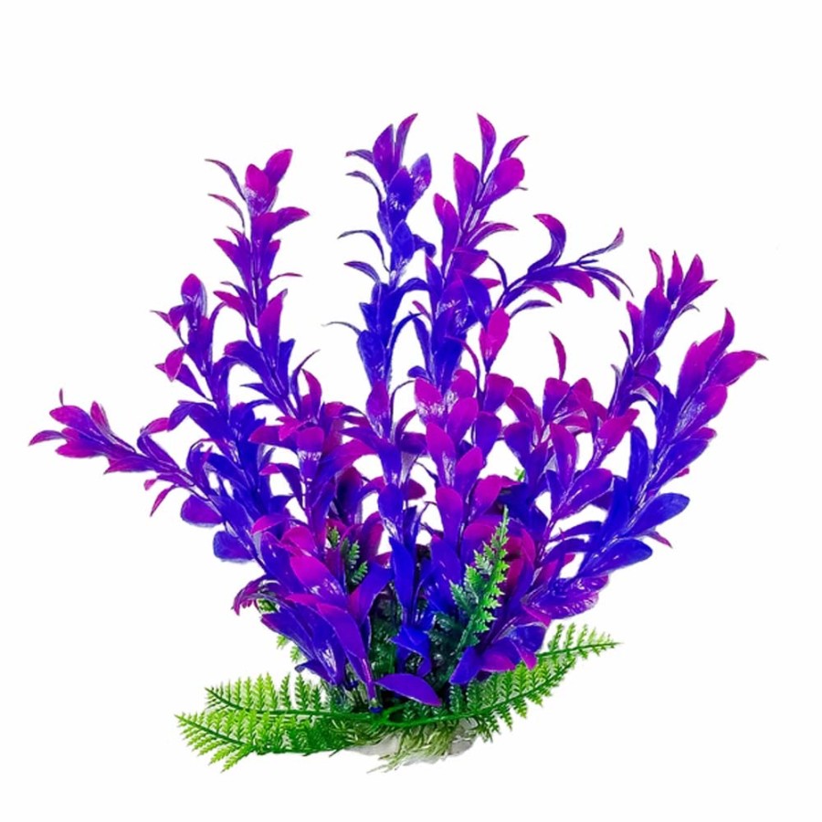 Aquatop Hygro Aquarium Plant with Weighted Base Pink, Purple 12 in