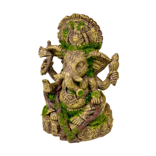 Blue Ribbon Pet Products Exotic Environments Ganesh Aquarium Statue with Moss Ganesh Statue with Moss Brown, Green, Yellow 1ea/6 in