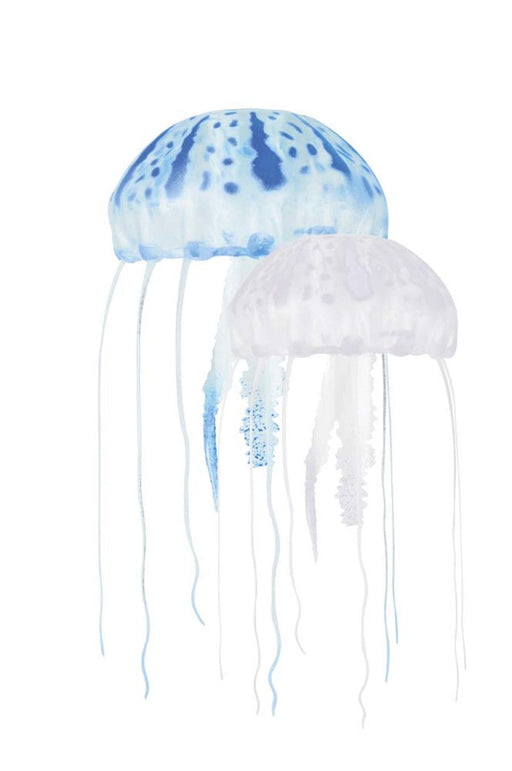 Aquatop Floating Jellyfish Aquarium Ornament Blue/Clear 1ea/2 In & 3 in, 2 pk